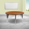 Flash Furniture Round 60 W, 60 L, 30.25 H, Chrome, Laminate, Particleboard, Steel, Wood Grain XU-GRP-A60-HCIRC-OAK-T-A-GG - alternate 1